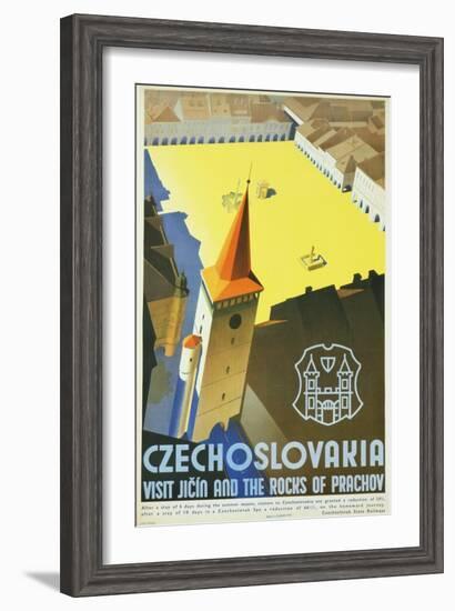 Czechoslovakia - Visit Jicin and the Rocks of Prachov Travel Poster-L. Horak-Framed Giclee Print