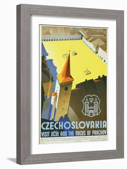 Czechoslovakia - Visit Jicin and the Rocks of Prachov Travel Poster-L. Horak-Framed Giclee Print