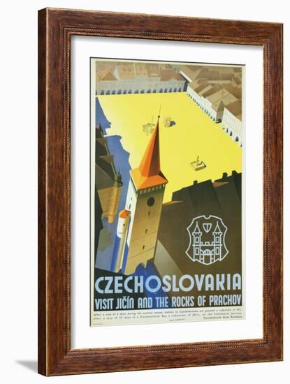 Czechoslovakia - Visit Jicin and the Rocks of Prachov Travel Poster-L. Horak-Framed Giclee Print