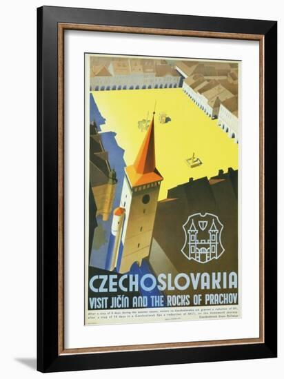 Czechoslovakia - Visit Jicin and the Rocks of Prachov Travel Poster-L. Horak-Framed Giclee Print