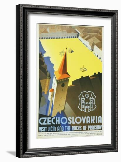 Czechoslovakia - Visit Jicin and the Rocks of Prachov Travel Poster-L. Horak-Framed Giclee Print