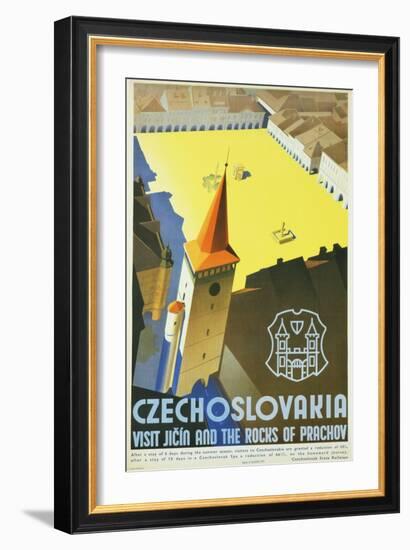 Czechoslovakia - Visit Jicin and the Rocks of Prachov Travel Poster-L. Horak-Framed Giclee Print