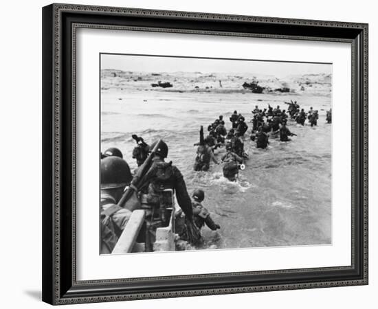 D-Day - Assault of American Troops-Robert Hunt-Framed Photographic Print