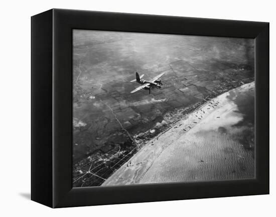 D-Day - Bomber Giving Air Support to Infantry Invasion-Robert Hunt-Framed Premier Image Canvas