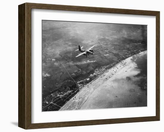 D-Day - Bomber Giving Air Support to Infantry Invasion-Robert Hunt-Framed Photographic Print