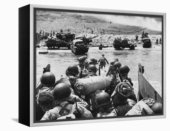 D-Day - Landing in France - Omaha Beach-Robert Hunt-Framed Premier Image Canvas