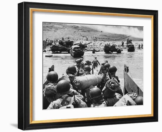 D-Day - Landing in France - Omaha Beach-Robert Hunt-Framed Photographic Print
