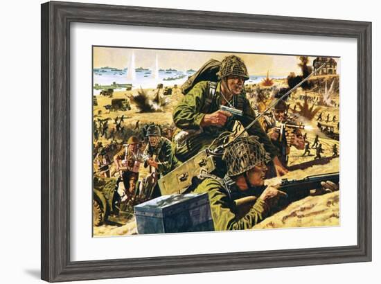 D-Day Landing-English School-Framed Giclee Print