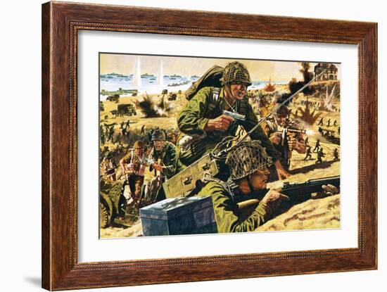 D-Day Landing-English School-Framed Giclee Print