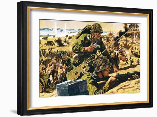 D-Day Landing-English School-Framed Giclee Print