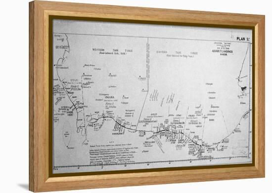 D-Day Map 1944-null-Framed Premier Image Canvas