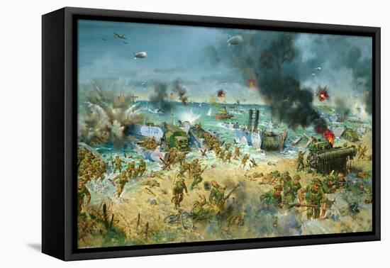 D Day, (Oil on Canvas)-Terence Cuneo-Framed Premier Image Canvas