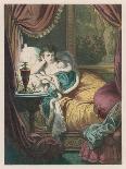 Woman in Bed Alone with a Book-D. Eusebio Planas-Framed Art Print