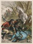 Woman is Rescued from a Wild Boar During a Hunting Expedition-D. Eusebio Planas-Art Print