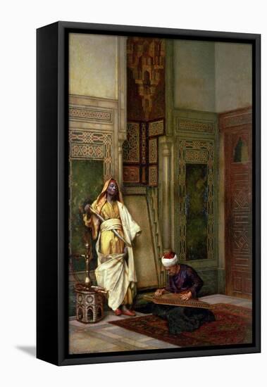 D Guard with a Zither Player in an Interior-Ludwig Deutsch-Framed Premier Image Canvas
