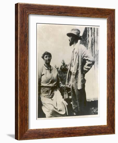D H Lawrence English Novelist with His German Wife Frieda-null-Framed Photographic Print