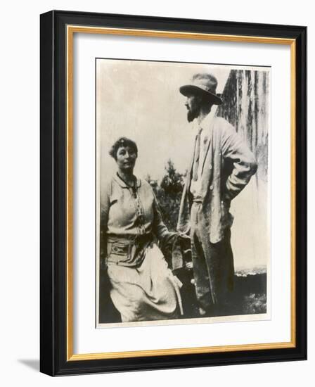 D H Lawrence English Novelist with His German Wife Frieda-null-Framed Photographic Print