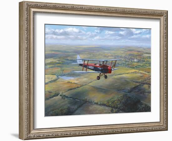 D.H. Tiger Moth-Roy Cross-Framed Art Print