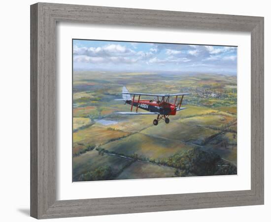 D.H. Tiger Moth-Roy Cross-Framed Art Print