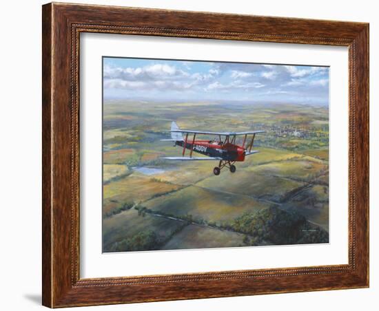 D.H. Tiger Moth-Roy Cross-Framed Art Print