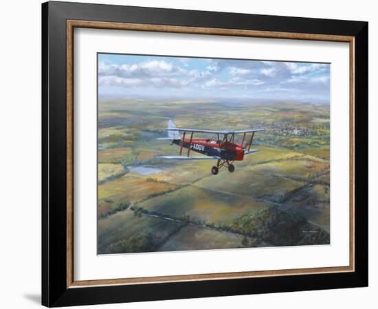 D.H. Tiger Moth-Roy Cross-Framed Art Print