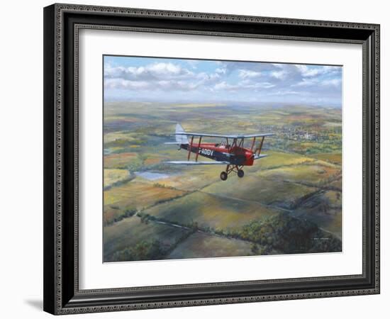 D.H. Tiger Moth-Roy Cross-Framed Art Print