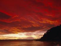 Red Sky, Sunset Over the Bay, Gisborne, East Coast, North Island, New Zealand, Pacific-D H Webster-Photographic Print