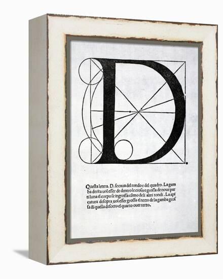 D, Illustration from 'Divina Proportione' by Luca Pacioli (C.1445-1517), Originally Pub. Venice,…-Leonardo da Vinci-Framed Premier Image Canvas