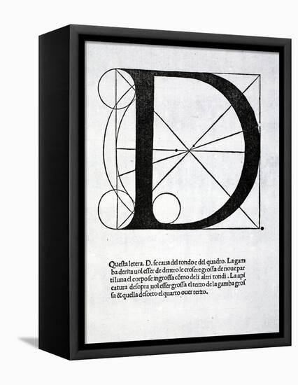 D, Illustration from 'Divina Proportione' by Luca Pacioli (C.1445-1517), Originally Pub. Venice,…-Leonardo da Vinci-Framed Premier Image Canvas