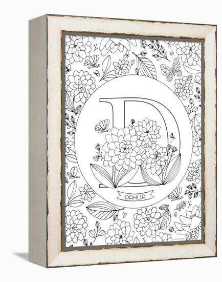 D is for Dahlia-Heather Rosas-Framed Stretched Canvas