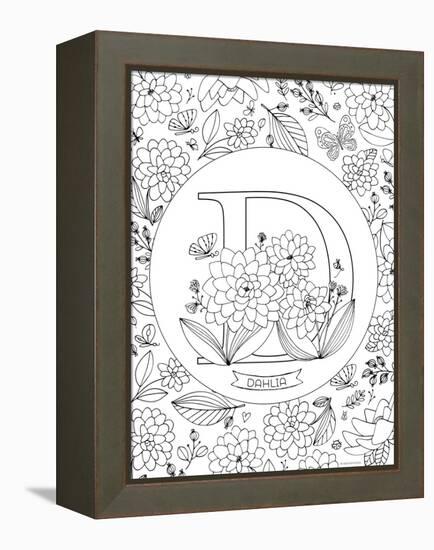 D is for Dahlia-Heather Rosas-Framed Stretched Canvas