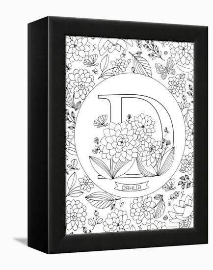 D is for Dahlia-Heather Rosas-Framed Stretched Canvas