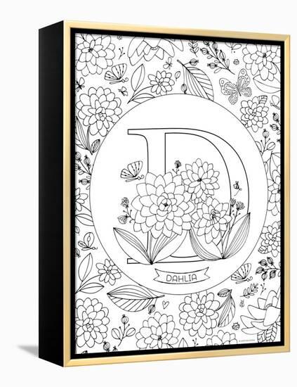 D is for Dahlia-Heather Rosas-Framed Stretched Canvas