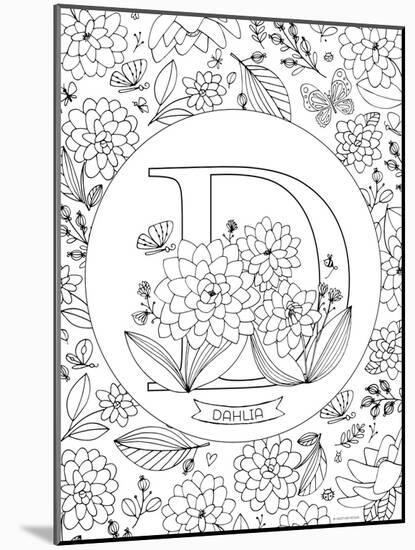 D is for Dahlia-Heather Rosas-Mounted Art Print