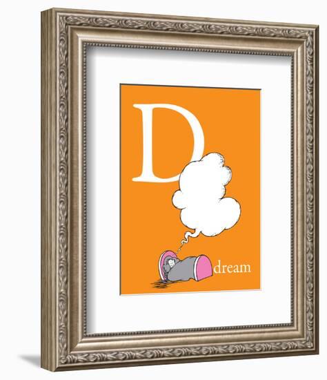 D is for Dream (orange)-Theodor (Dr. Seuss) Geisel-Framed Art Print