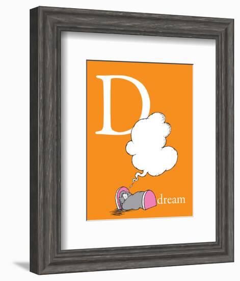 D is for Dream (orange)-Theodor (Dr. Seuss) Geisel-Framed Art Print