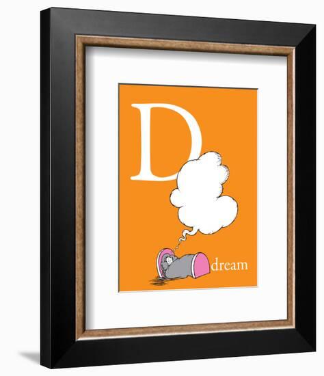 D is for Dream (orange)-Theodor (Dr. Seuss) Geisel-Framed Art Print