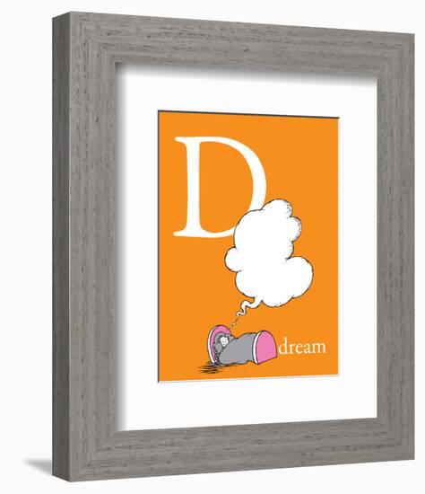 D is for Dream (orange)-Theodor (Dr. Seuss) Geisel-Framed Art Print