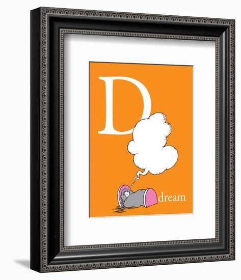 D is for Dream (orange)-Theodor (Dr. Seuss) Geisel-Framed Art Print