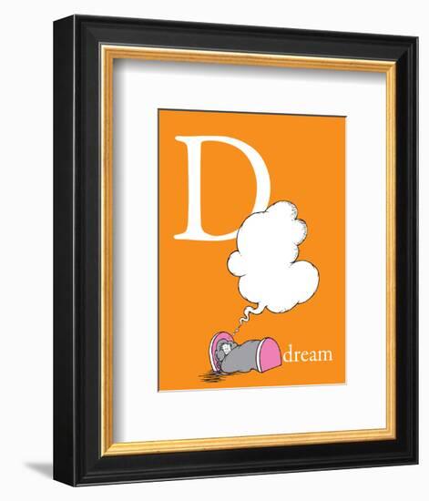 D is for Dream (orange)-Theodor (Dr. Seuss) Geisel-Framed Art Print