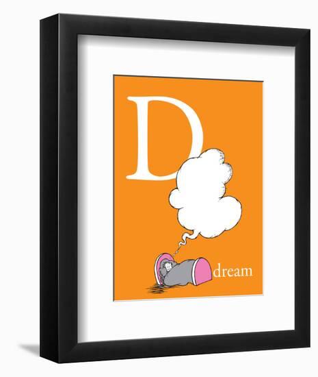 D is for Dream (orange)-Theodor (Dr. Seuss) Geisel-Framed Art Print