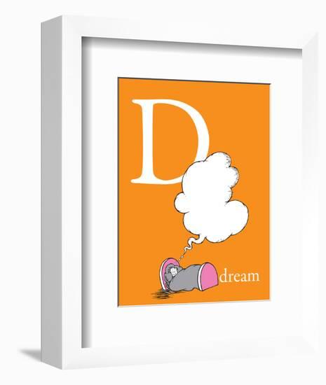 D is for Dream (orange)-Theodor (Dr. Seuss) Geisel-Framed Art Print