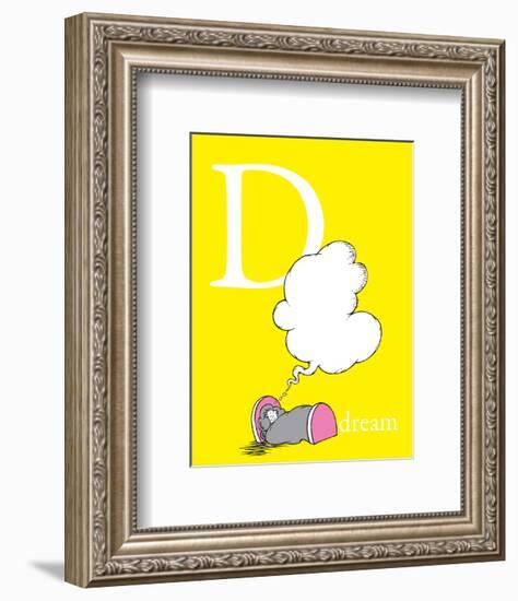 D is for Dream (yellow)-Theodor (Dr. Seuss) Geisel-Framed Art Print