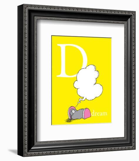 D is for Dream (yellow)-Theodor (Dr. Seuss) Geisel-Framed Art Print