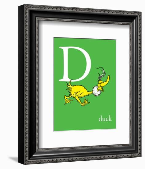 D is for Duck (green)-Theodor (Dr. Seuss) Geisel-Framed Art Print