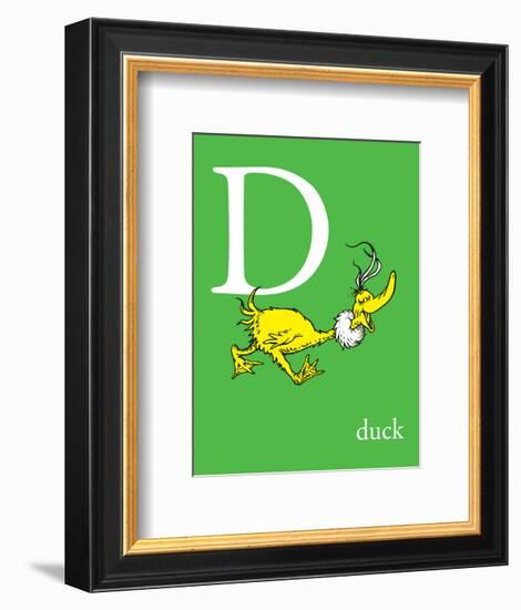 D is for Duck (green)-Theodor (Dr. Seuss) Geisel-Framed Art Print