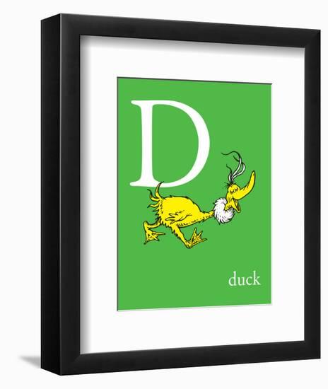 D is for Duck (green)-Theodor (Dr. Seuss) Geisel-Framed Art Print