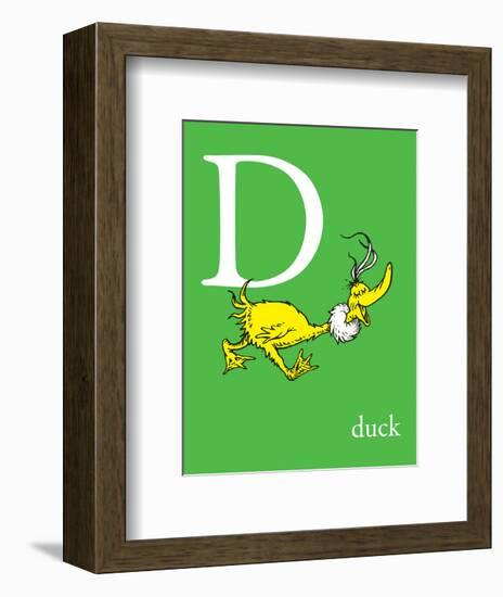 D is for Duck (green)-Theodor (Dr. Seuss) Geisel-Framed Art Print