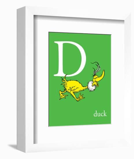 D is for Duck (green)-Theodor (Dr. Seuss) Geisel-Framed Art Print