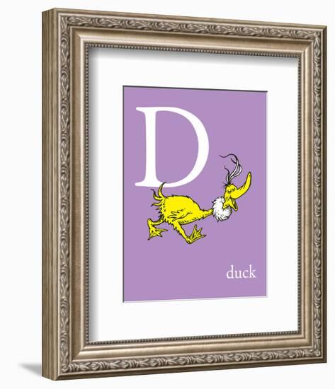 D is for Duck (purple)-Theodor (Dr. Seuss) Geisel-Framed Art Print